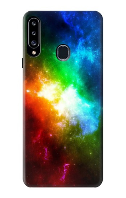 W2312 Colorful Rainbow Space Galaxy Hard Case and Leather Flip Case For Samsung Galaxy A20s
