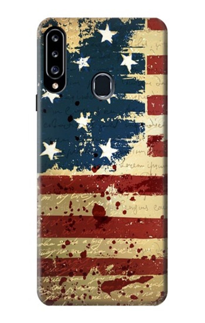 W2349 Old American Flag Hard Case and Leather Flip Case For Samsung Galaxy A20s