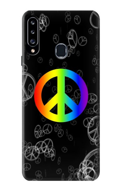 W2356 Peace Sign Hard Case and Leather Flip Case For Samsung Galaxy A20s