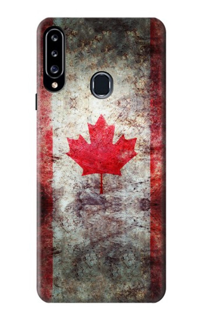 W2490 Canada Maple Leaf Flag Texture Hard Case and Leather Flip Case For Samsung Galaxy A20s