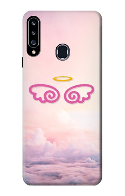 W2514 Cute Angel Wings Hard Case and Leather Flip Case For Samsung Galaxy A20s