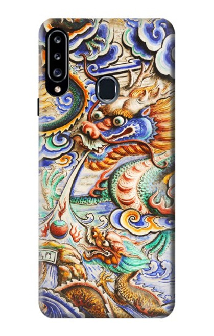 W2584 Traditional Chinese Dragon Art Hard Case and Leather Flip Case For Samsung Galaxy A20s