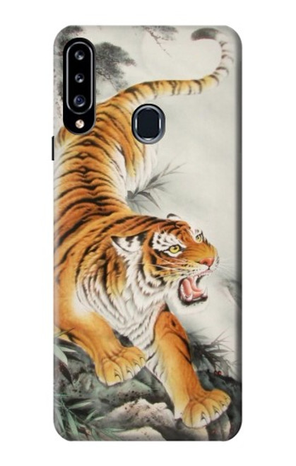 W2751 Chinese Tiger Brush Painting Hard Case and Leather Flip Case For Samsung Galaxy A20s