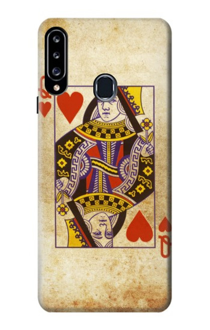 W2833 Poker Card Queen Hearts Hard Case and Leather Flip Case For Samsung Galaxy A20s
