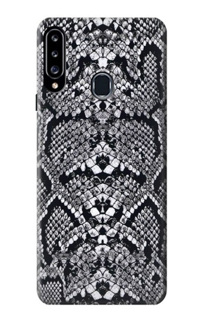 W2855 White Rattle Snake Skin Graphic Printed Hard Case and Leather Flip Case For Samsung Galaxy A20s