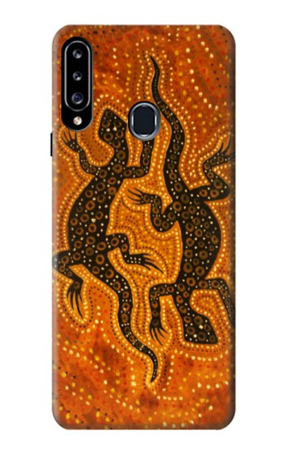 W2901 Lizard Aboriginal Art Hard Case and Leather Flip Case For Samsung Galaxy A20s