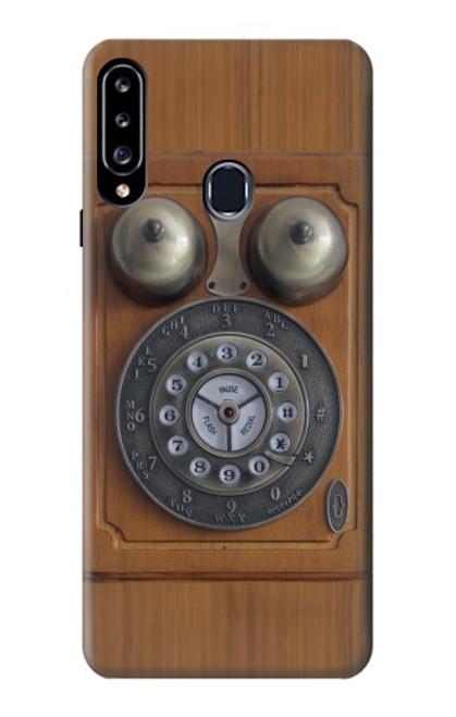 W3146 Antique Wall Retro Dial Phone Hard Case and Leather Flip Case For Samsung Galaxy A20s