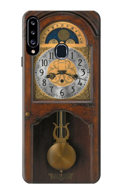 W3173 Grandfather Clock Antique Wall Clock Hard Case and Leather Flip Case For Samsung Galaxy A20s