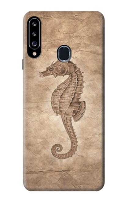 W3214 Seahorse Skeleton Fossil Hard Case and Leather Flip Case For Samsung Galaxy A20s