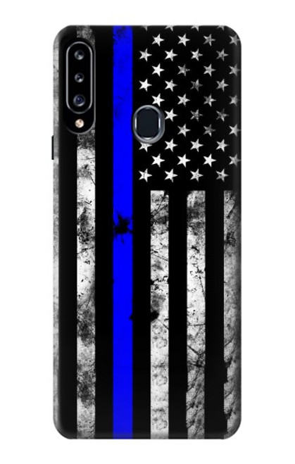 W3244 Thin Blue Line USA Hard Case and Leather Flip Case For Samsung Galaxy A20s