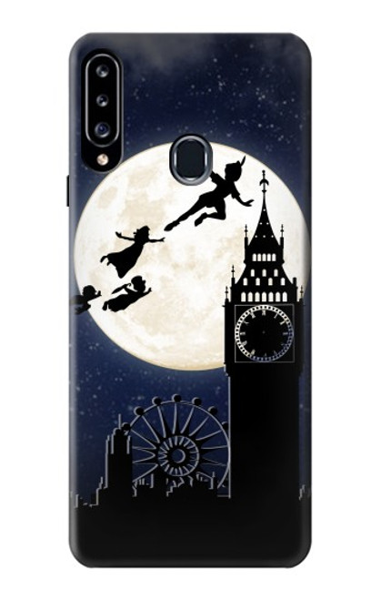 W3249 Peter Pan Fly Full Moon Night Hard Case and Leather Flip Case For Samsung Galaxy A20s