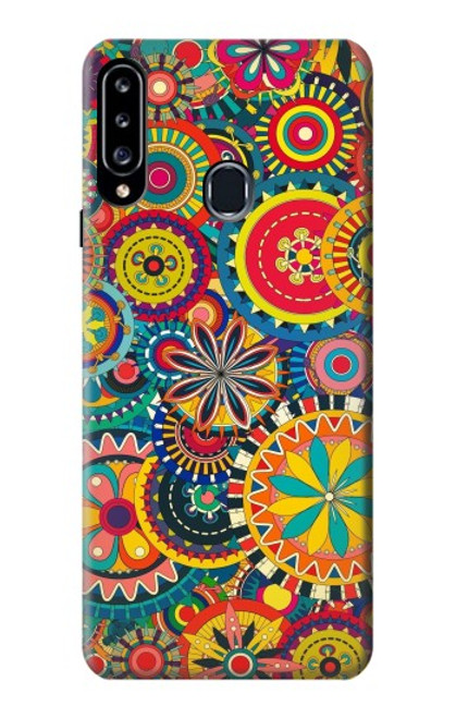 W3272 Colorful Pattern Hard Case and Leather Flip Case For Samsung Galaxy A20s