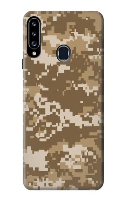 W3294 Army Desert Tan Coyote Camo Camouflage Hard Case and Leather Flip Case For Samsung Galaxy A20s