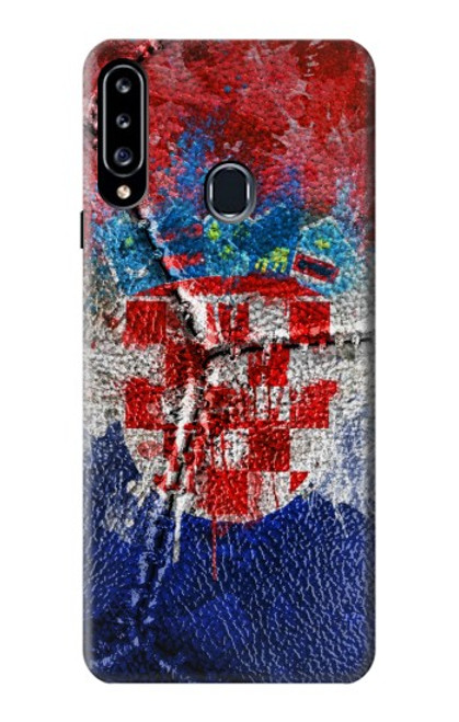 W3313 Croatia Flag Vintage Football Graphic Hard Case and Leather Flip Case For Samsung Galaxy A20s