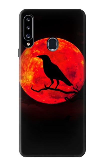 W3328 Crow Red Moon Hard Case and Leather Flip Case For Samsung Galaxy A20s