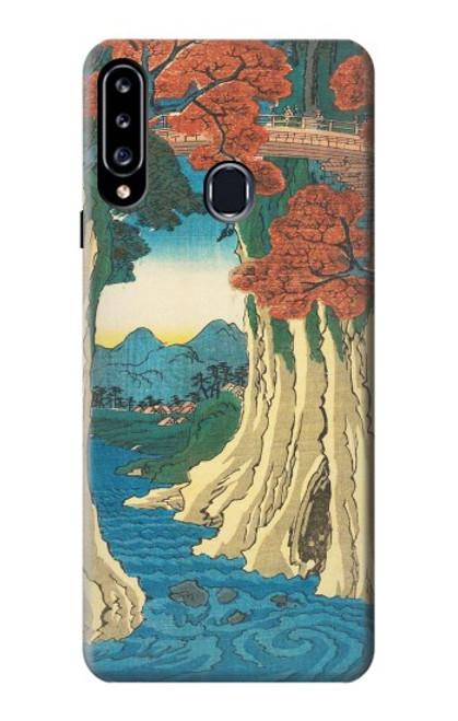 W3348 Utagawa Hiroshige The Monkey Bridge Hard Case and Leather Flip Case For Samsung Galaxy A20s