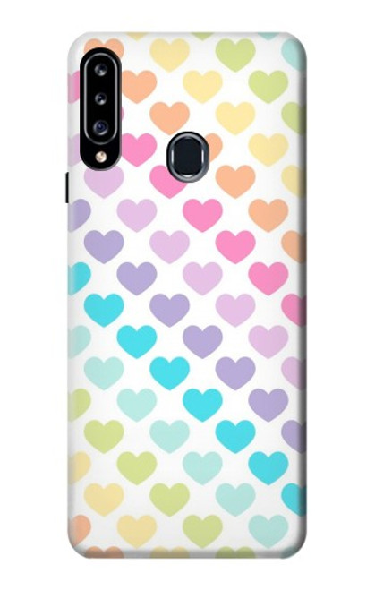 W3499 Colorful Heart Pattern Hard Case and Leather Flip Case For Samsung Galaxy A20s