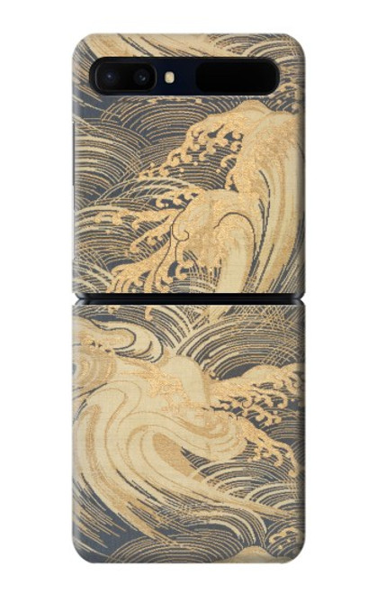 W2680 Japan Art Obi With Stylized Waves Hard Case For Samsung Galaxy Z Flip 5G