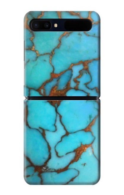 W2685 Aqua Turquoise Gemstone Graphic Printed Hard Case For Samsung Galaxy Z Flip 5G