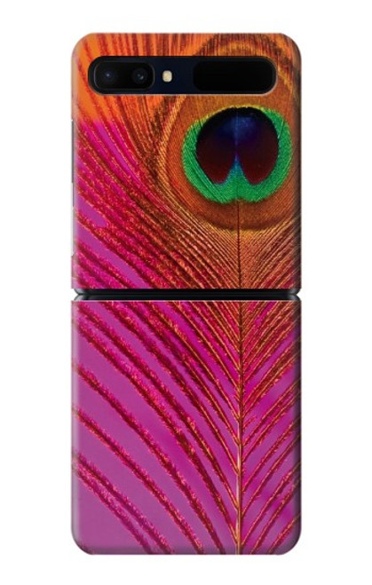 W3201 Pink Peacock Feather Hard Case For Samsung Galaxy Z Flip 5G