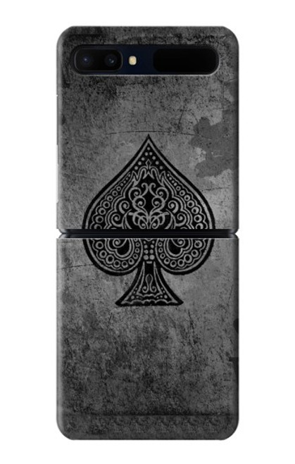 W3446 Black Ace Spade Hard Case For Samsung Galaxy Z Flip 5G