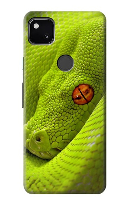 W0785 Green Snake Hard Case and Leather Flip Case For Google Pixel 4a