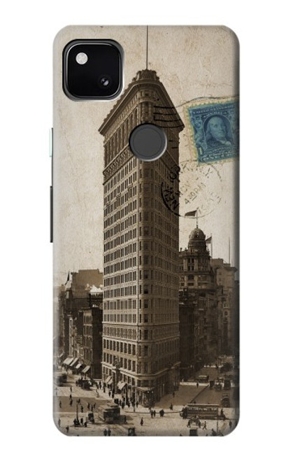 W2832 New York 1903 Flatiron Building Postcard Hard Case and Leather Flip Case For Google Pixel 4a