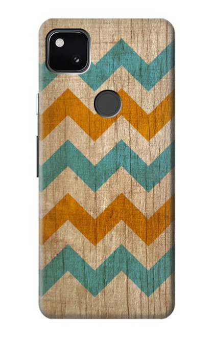 W3033 Vintage Wood Chevron Graphic Printed Hard Case and Leather Flip Case For Google Pixel 4a