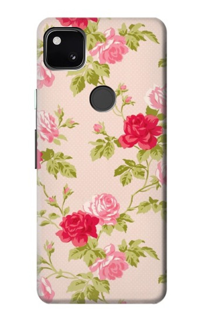 W3037 Pretty Rose Cottage Flora Hard Case and Leather Flip Case For Google Pixel 4a