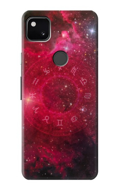 W3368 Zodiac Red Galaxy Hard Case and Leather Flip Case For Google Pixel 4a