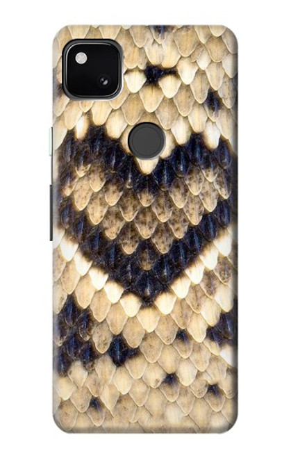 W3417 Diamond Rattle Snake Graphic Print Hard Case and Leather Flip Case For Google Pixel 4a