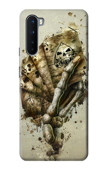 W0550 Skull Card Poker Hard Case and Leather Flip Case For OnePlus Nord