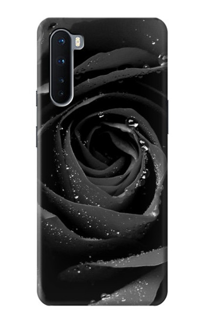 W1598 Black Rose Hard Case and Leather Flip Case For OnePlus Nord