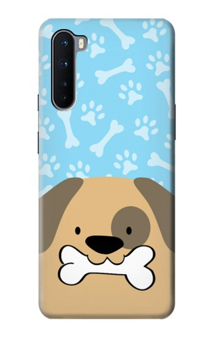 W2669 Cute Dog Paws Bones Cartoon Hard Case and Leather Flip Case For OnePlus Nord