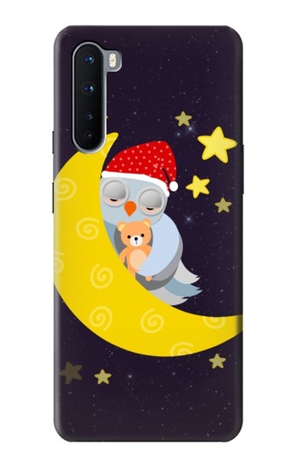 W2849 Cute Sleepy Owl Moon Night Hard Case and Leather Flip Case For OnePlus Nord