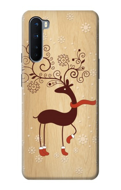 W3081 Wooden Raindeer Graphic Printed Hard Case and Leather Flip Case For OnePlus Nord