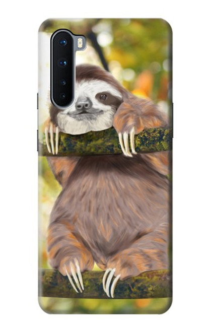 W3138 Cute Baby Sloth Paint Hard Case and Leather Flip Case For OnePlus Nord