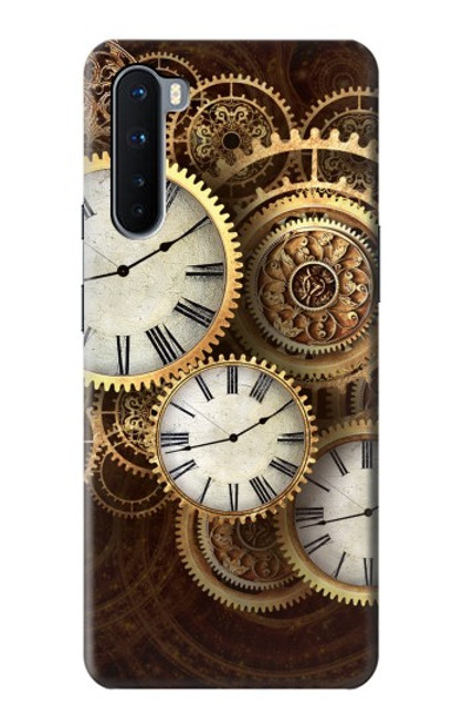 W3172 Gold Clock Live Hard Case and Leather Flip Case For OnePlus Nord