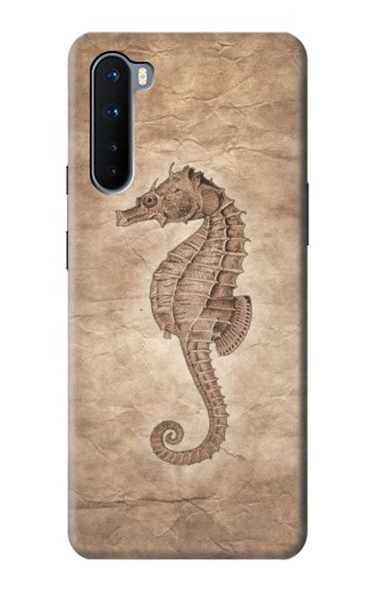 W3214 Seahorse Skeleton Fossil Hard Case and Leather Flip Case For OnePlus Nord