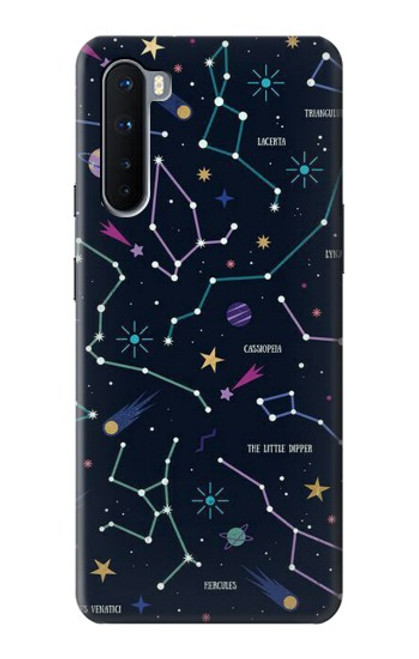 W3220 Star Map Zodiac Constellations Hard Case and Leather Flip Case For OnePlus Nord