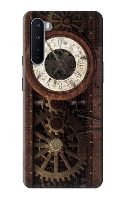 W3221 Steampunk Clock Gears Hard Case and Leather Flip Case For OnePlus Nord