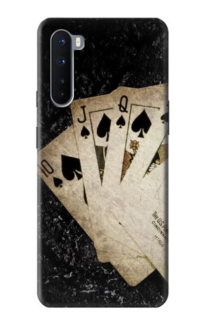 W3231 Vintage Royal Straight Flush Cards Hard Case and Leather Flip Case For OnePlus Nord