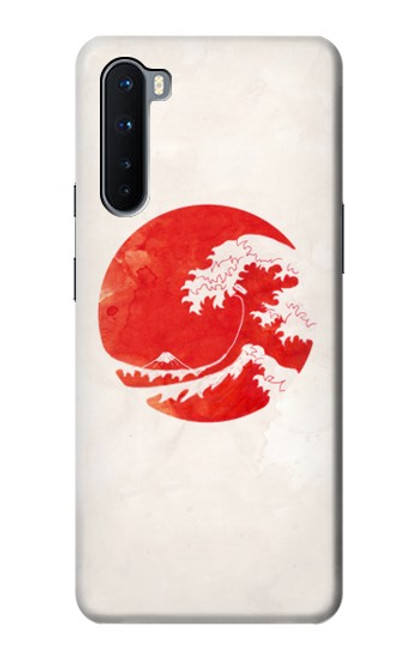 W3237 Waves Japan Flag Hard Case and Leather Flip Case For OnePlus Nord