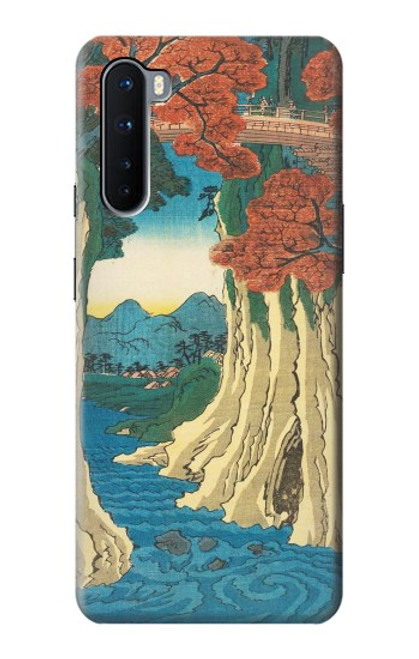 W3348 Utagawa Hiroshige The Monkey Bridge Hard Case and Leather Flip Case For OnePlus Nord