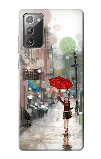 W0108 Girl in The Rain Hard Case and Leather Flip Case For Samsung Galaxy Note 20