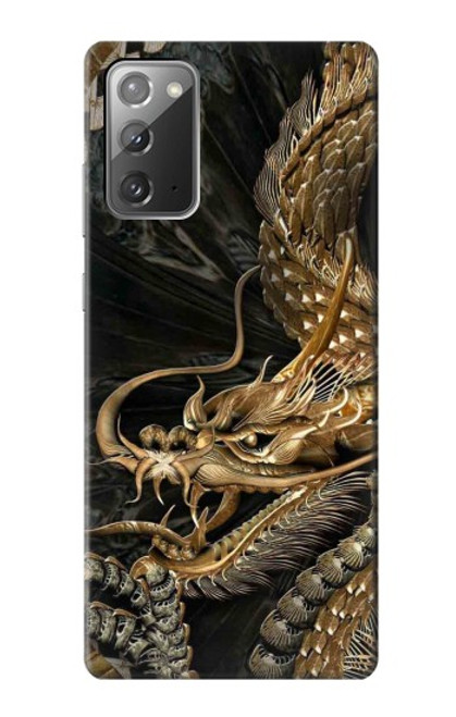 W0426 Gold Dragon Hard Case and Leather Flip Case For Samsung Galaxy Note 20