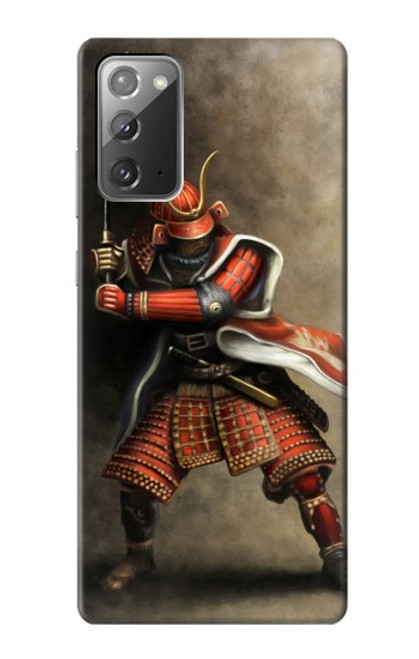 W0796 Japan Red Samurai Hard Case and Leather Flip Case For Samsung Galaxy Note 20