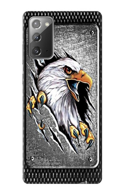 W0855 Eagle Metal Hard Case and Leather Flip Case For Samsung Galaxy Note 20