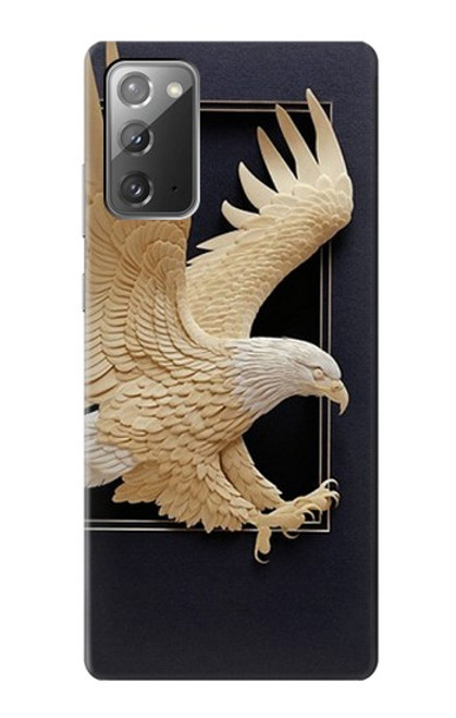 W1383 Paper Sculpture Eagle Hard Case and Leather Flip Case For Samsung Galaxy Note 20