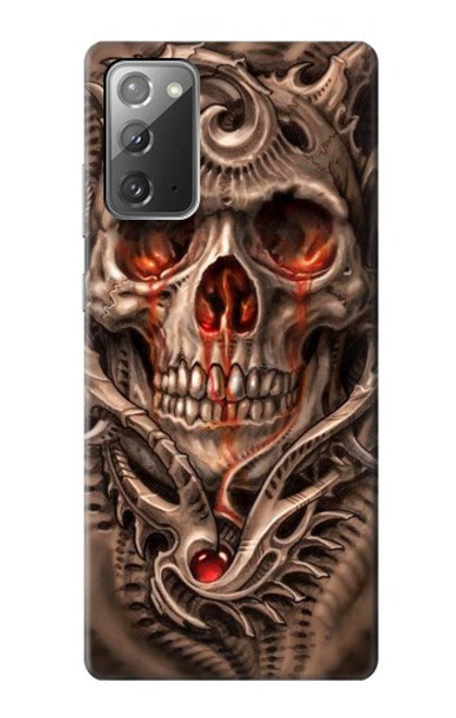 W1675 Skull Blood Tattoo Hard Case and Leather Flip Case For Samsung Galaxy Note 20